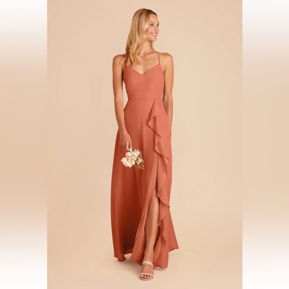 Birdy Grey Chiffon Terracotta Bridesmaid Dress - Picture 3 of 4